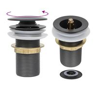 vidaXL Desagüe de empuje sin función desbordamiento gris 6,4x6,4x9,1cm