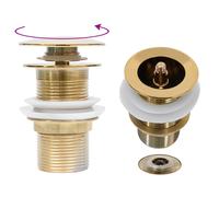 vidaXL Desagüe empuje sin función desbordamiento dorado 6,4x6,4x9,1 cm