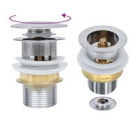 vidaXL Desagüe empuje sin función desbordamiento plata 6,4x6,4x9,1 cm