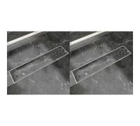 vidaXL Desagüe lineal de ducha 2 piezas 530x140 mm acero inoxidable