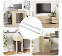 vidaXL Deslizador de cajón 2 uds. Blanco 300 mm Acero