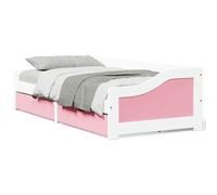 vidaXL Diván con 2 cajones sin colchón IRUN blanco&rosa 90x200 cm