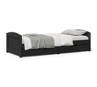vidaXL Diván con 2 cajones sin colchón IRUN negro 90x200 cm
