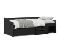 vidaXL Diván con 3 cajones sin colchón IRUN negro 90x200 cm