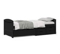 vidaXL Diván con 5 cajones sin colchón IRUN negro 90x200 cm