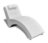 Diván Con Almohada De Cuero Sintético Blanco Vidaxl