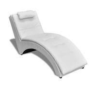 Vidaxl diván con almohada de cuero sintético blanco