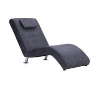 vidaXL Diván canapé con almohada de ante artificial y tumbona, gris