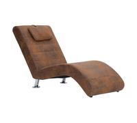 Vidaxl diván con almohada de piel de ante artificial marrón