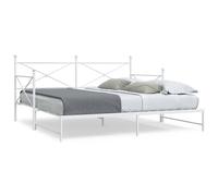 vidaXL Diván con nido sin colchón blanco 100x190 cm acero