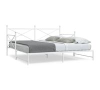 vidaXL Diván con nido sin colchón blanco 107x203 cm acero