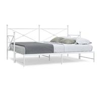 vidaXL Diván con nido sin colchón blanco 75x190 cm acero