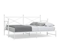 vidaXL Cama de día extensible con nido sin colchón blanco 80x200 cm acero