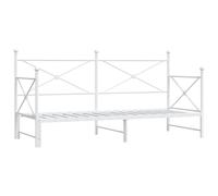 vidaXL Diván con nido sin colchón blanco 80x200 cm acero