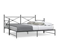 vidaXL Diván con nido sin colchón negro 100x200 cm acero