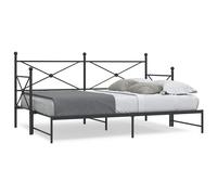 vidaXL Diván con nido sin colchón negro 90x200 cm acero