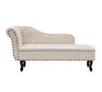 vidaXL Diván de Cuero sintético Blanco Crema