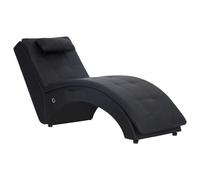 vidaXL Diván de masaje con almohada de cuero sintético marrón