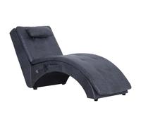 vidaXL Diván de masaje con almohada de piel de ante artificial gris