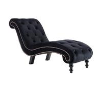 vidaXL Diván de Terciopelo Negro