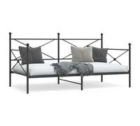 vidaXL Diván sin colchón acero negro 100x190 cm