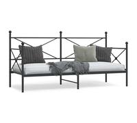 vidaXL Diván sin colchón acero negro 75x190 cm