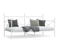 vidaXL Diván sin colchón blanco 100x200 cm acero