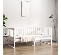 vidaXL Diván sin colchón blanco 100x200 cm madera maciza de pino
