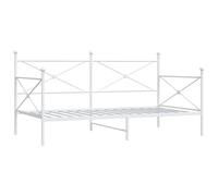 vidaXL Diván sin colchón blanco 107x203 cm acero