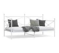 vidaXL Diván sin colchón Blanco 107x203 cm Acero, diván con Nido, sofá Cama, sofá diván, divanes con Nido, Cama de Invitados, sofá Cama