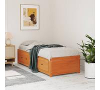vidaXL Diván sin colchón marrón cera 75x190 cm madera maciza de pino