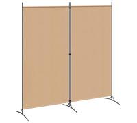 vidaXL Divisor de habitación de 2 Paneles Beige 175 x 180 cm Tela, Salón, Divisor Moderno Rectangular, partición Plegable, Pantalla para privacidad en Espacios compactos