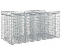 vidaXL, dos jardineras elevadas tipo gavión, 200 x 100 x 100 cm, acero galvanizado