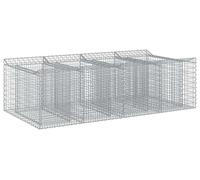 vidaXL, dos jardineras elevadas tipo gavión, 200 x 100 x 60 cm, acero galvanizado