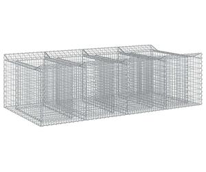 vidaXL, dos jardineras elevadas tipo gavión, 200 x 100 x 60 cm, acero galvanizado
