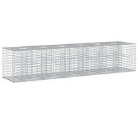 vidaXL, dos jardineras elevadas tipo gavión, 260 x 60 x 55 cm, acero galvanizado