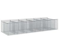 vidaXL, dos jardineras elevadas tipo gavión, 300 x 100 x 60 cm, acero galvanizado