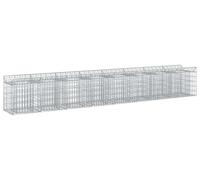 vidaXL, dos jardineras elevadas tipo gavión, 400 x 50 x 60 cm, acero galvanizado