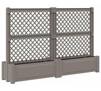 vidaXL: Dos macetas grandes con estructura de soporte, color gris, fabricadas en polipropileno (PP)