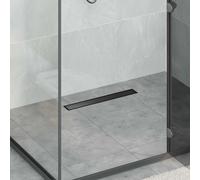 vidaXL Drenaje de ducha 2 en 1 Negro 60 cm Acero inoxidable 304