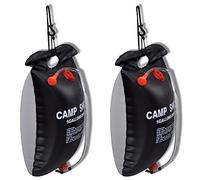 vidaXL Ducha de camping solar al aire libre 20 l 2 piezas