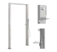 vidaXL Ducha de exterior de acero inoxidable chorro doble
