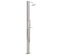 vidaXL Ducha de exterior recta portátil de acero inoxidable para camping y jardín