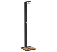 vidaXL Ducha de exterior ratán PE y madera acacia negro 50x55x224 cm
