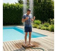 vidaXL Ducha de Piso para Jardín WPC y acero inoxidable 201 Marrón