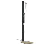 vidaXL Ducha solar cilíndrica 217 cm Negro PVC y aluminio para exterior, calefacción solar