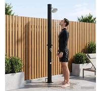 vidaXL Ducha solar con cabezal de ducha y grifo 20 l Negro