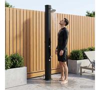 vidaXL Ducha solar con cabezal de ducha y grifo 40 l Negro