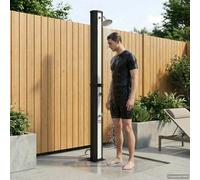 vidaXL Ducha solar con cabezal de ducha y grifo 40 l Negro y Plata