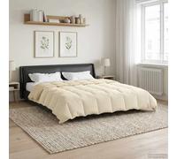 vidaXL Edredón de Invierno Acolchado Crema 200 x 240 cm Microfibra